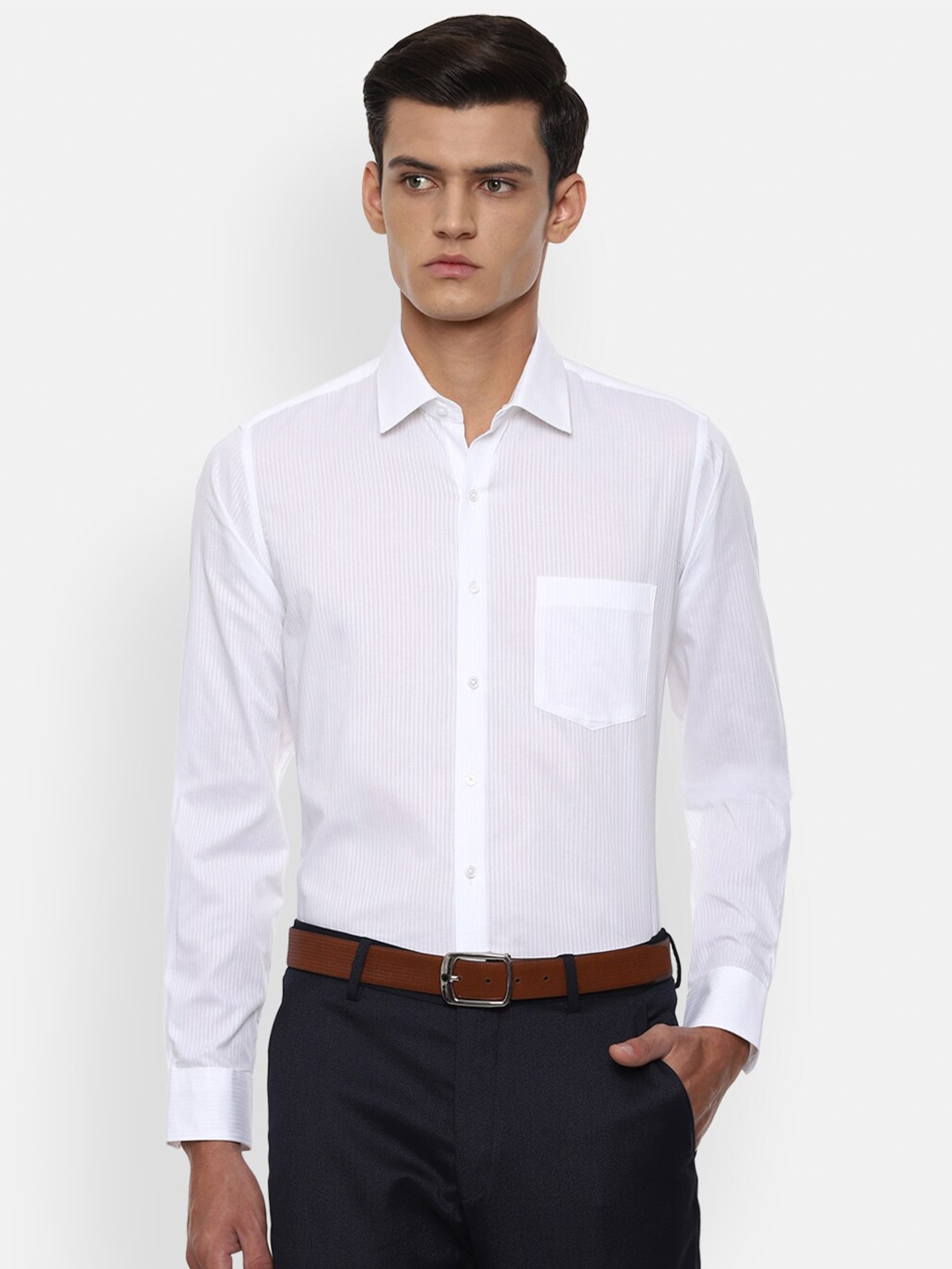 

Van Heusen Men White Slim Fit Formal Shirt