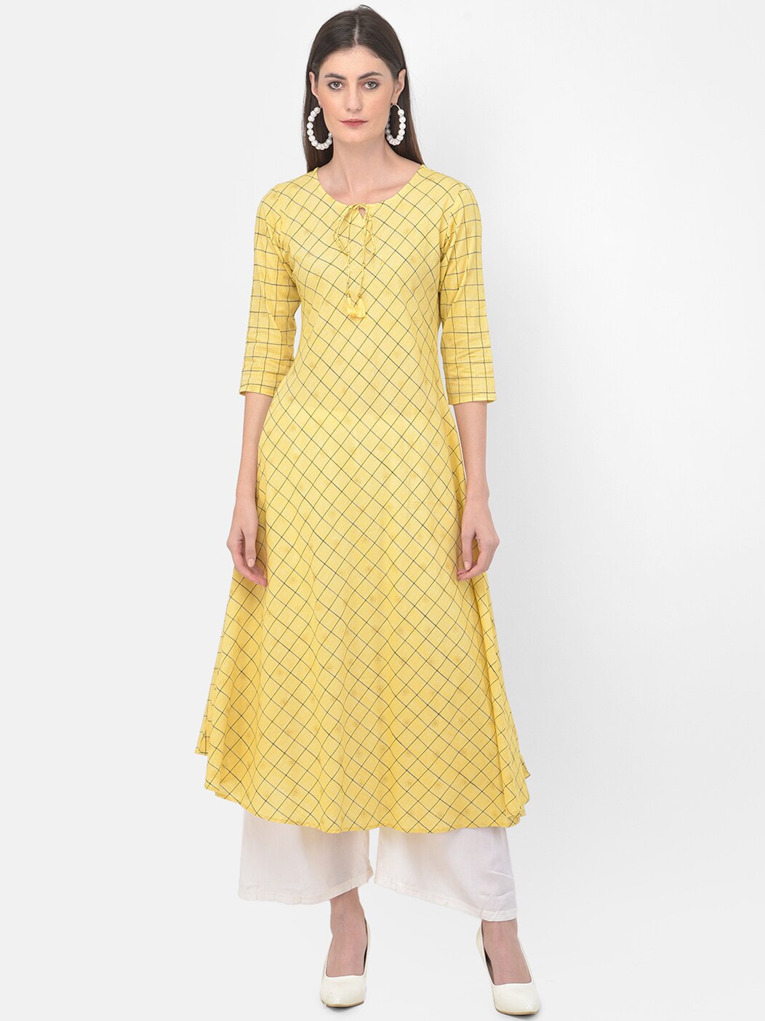 

Span Women Yellow Ethnic Motifs Printed Kurta