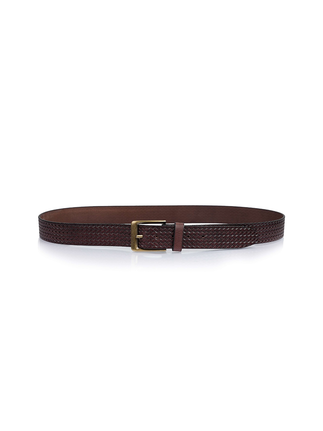 

Fusion Threads Men Brown Textured Leather Belt