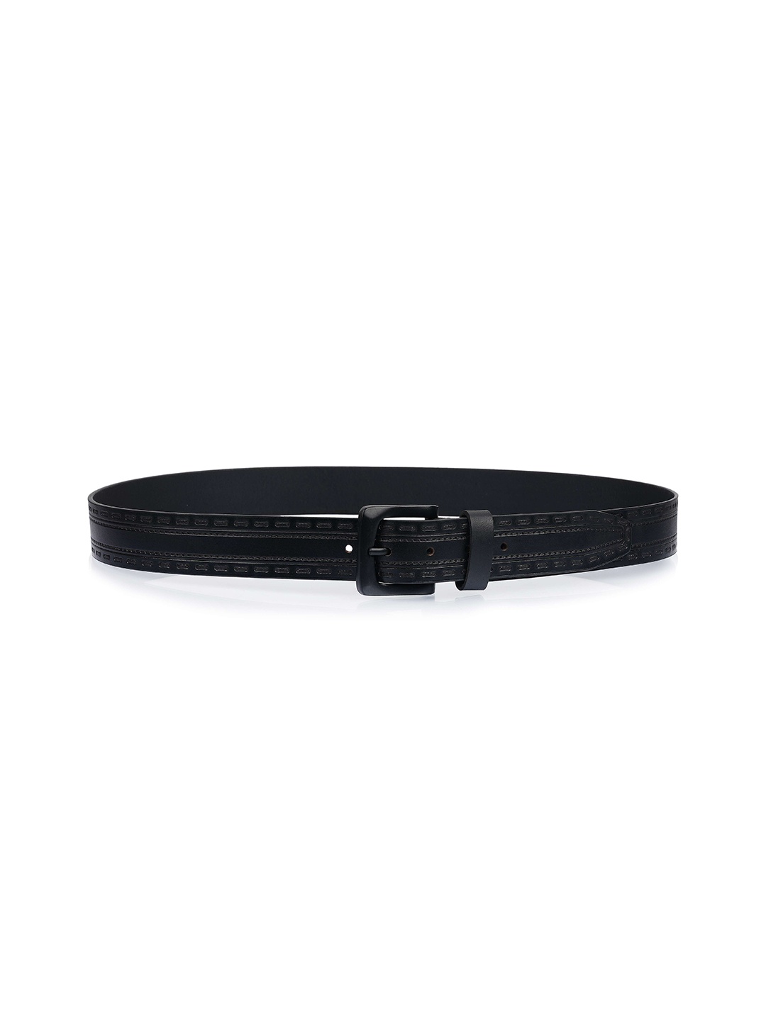 

Fusion Threads Men Black Textured Leather Belt