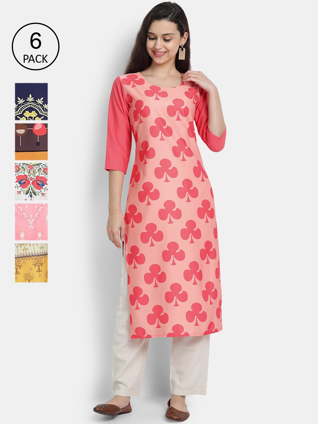 

7Threads Women Multicoloured Floral Printed Crepe Kurta, Multi