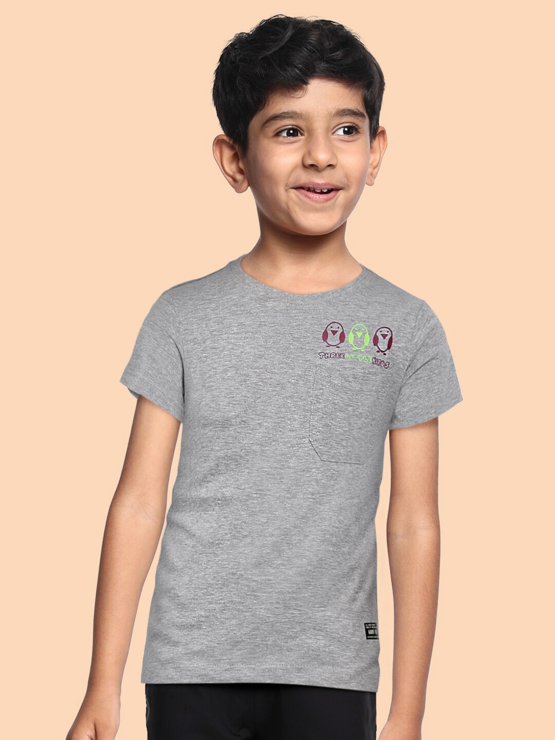 

abof Boys Grey Melange T-shirt