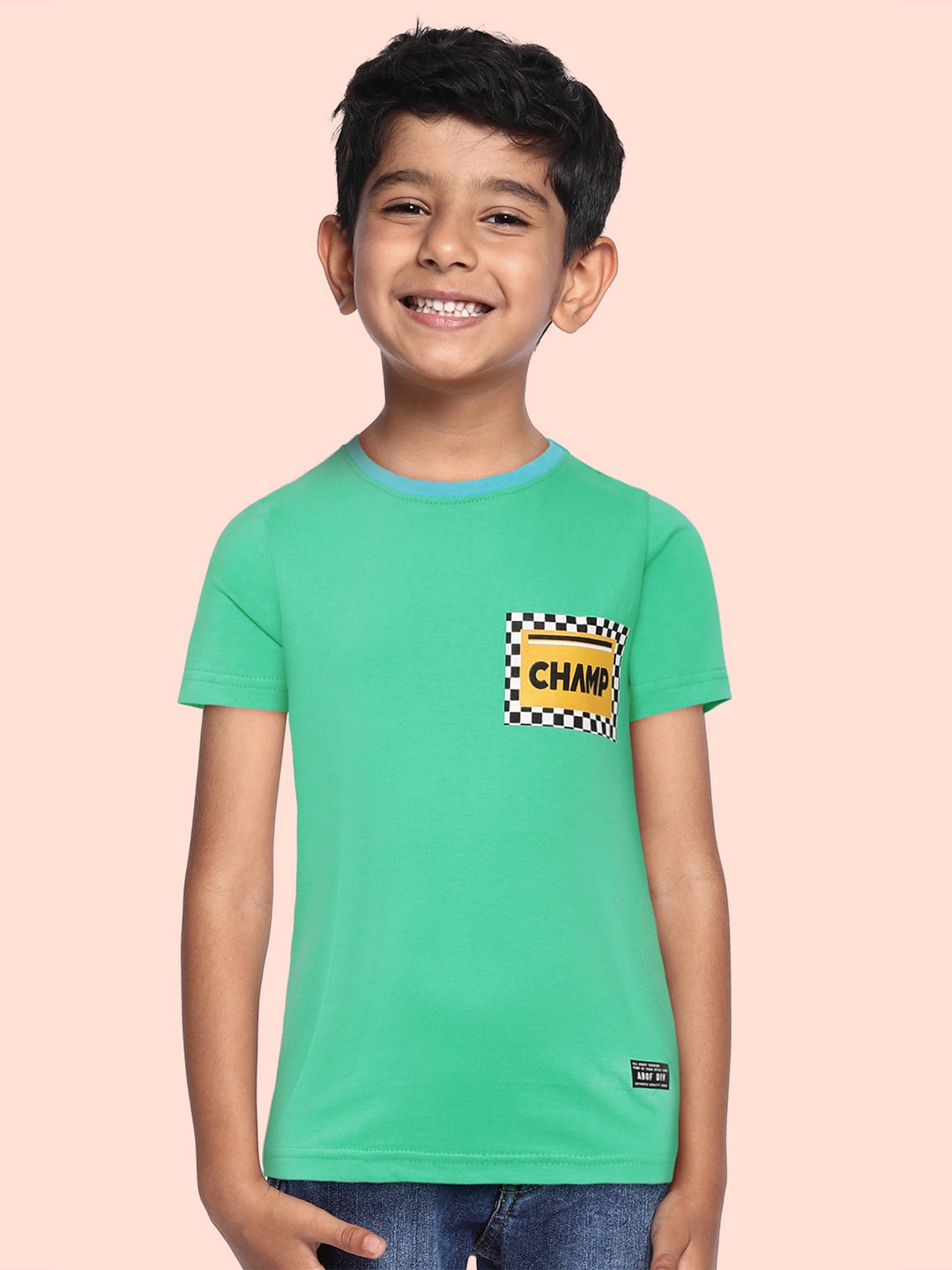 

abof Boys Green Typography Printed T-shirt