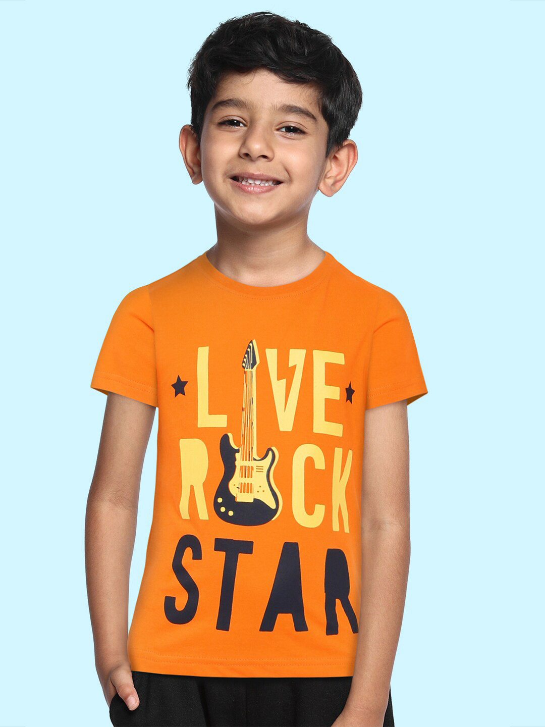 

abof Boys Orange Typography Printed T-shirt