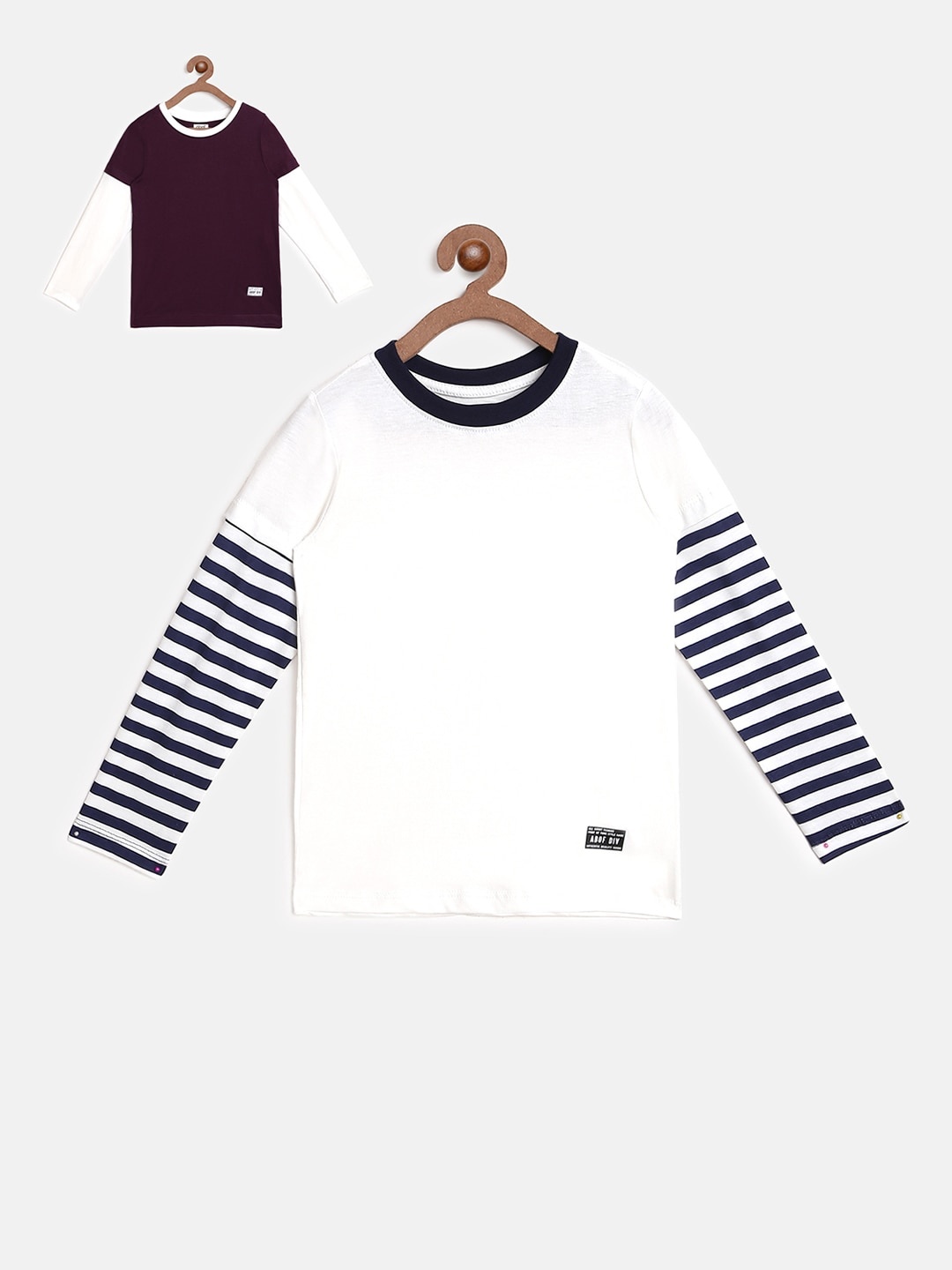 

abof Boys White & Purple Pack of 2 T-shirt