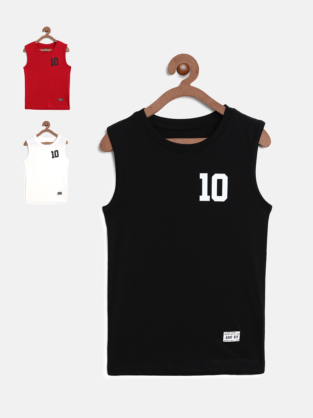 

abof Boys Red & White Pack of 3 T-shirt