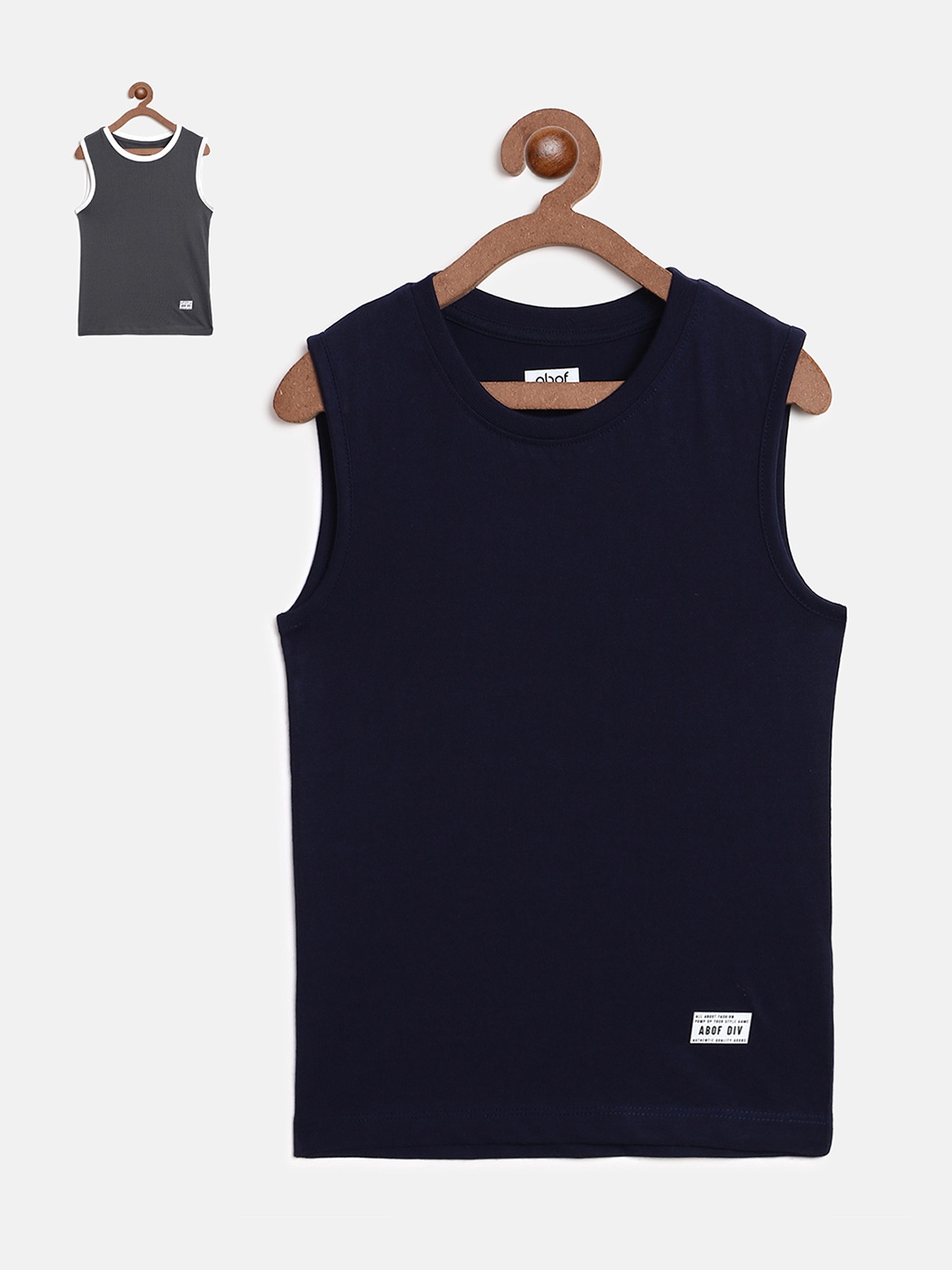 

abof Boys Navy Blue & Grey Pack of 2 T-shirt