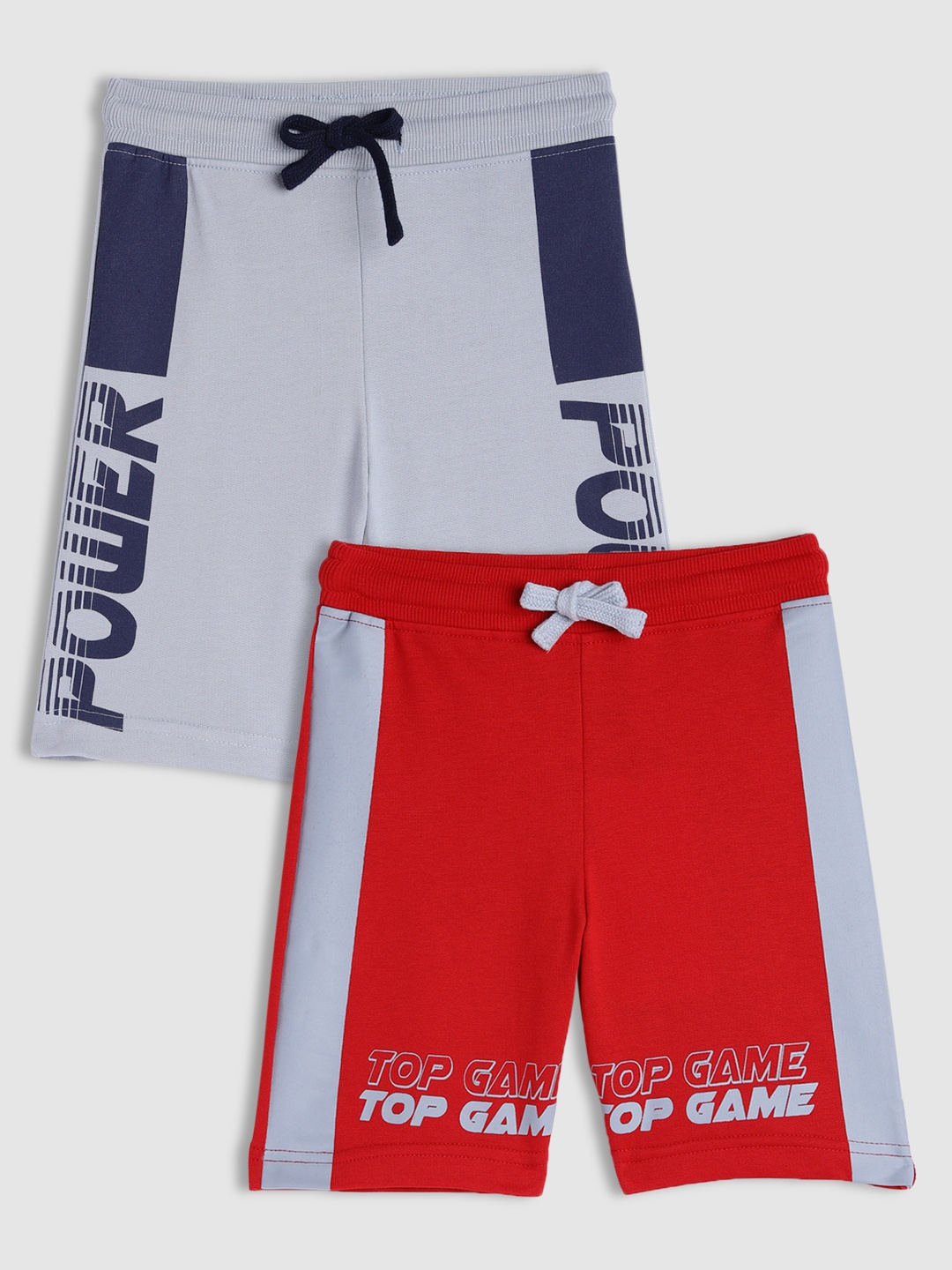 

abof Boys Grey Pack of 2 Typography Printed Shorts