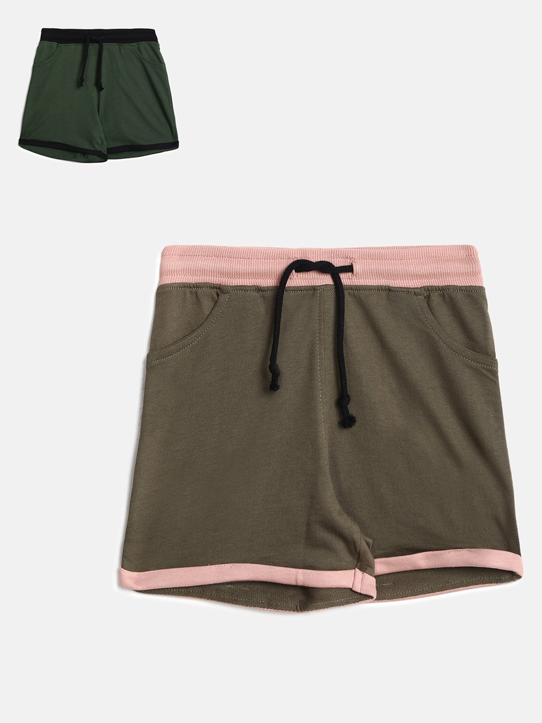 

abof Girls Pack Of 2 Green Shorts