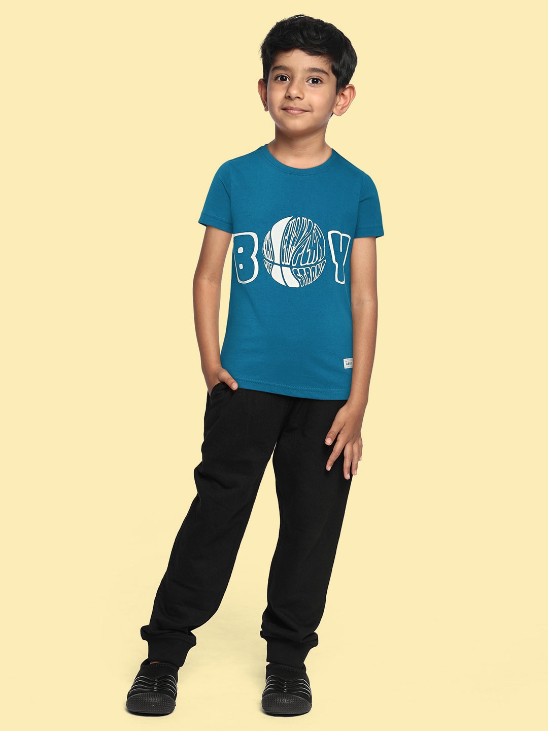 

abof Boys Blue Printed Pure Cotton T-shirt