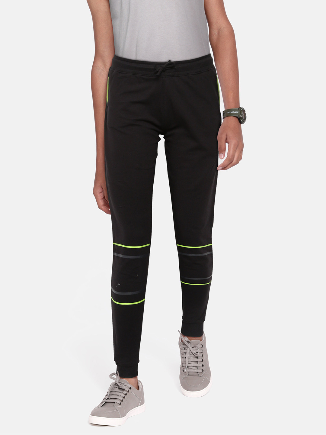 

abof Boys Black Neon Striped Joggers