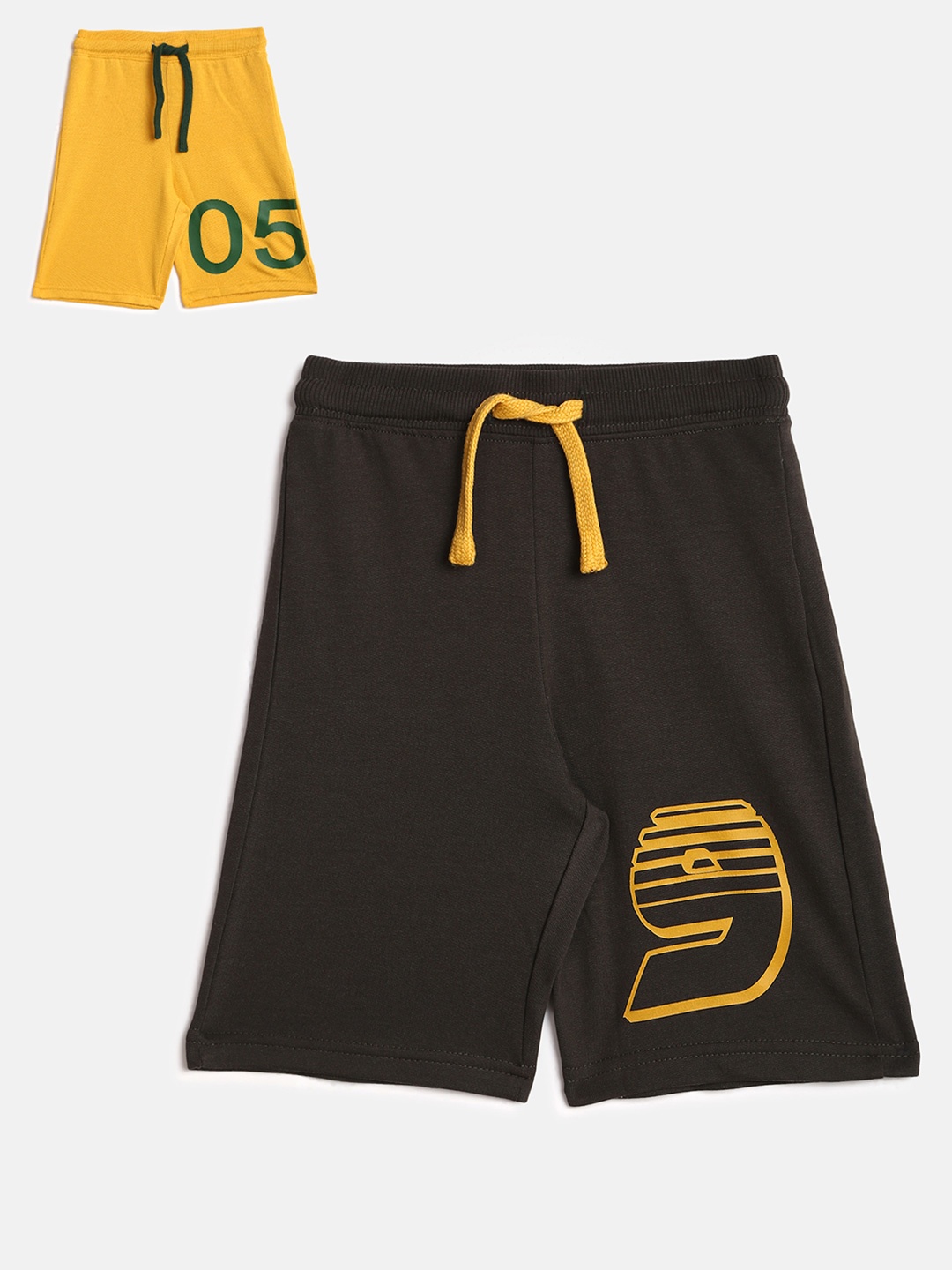 

abof Boys Pack Of 2 Black Typography Printed Shorts