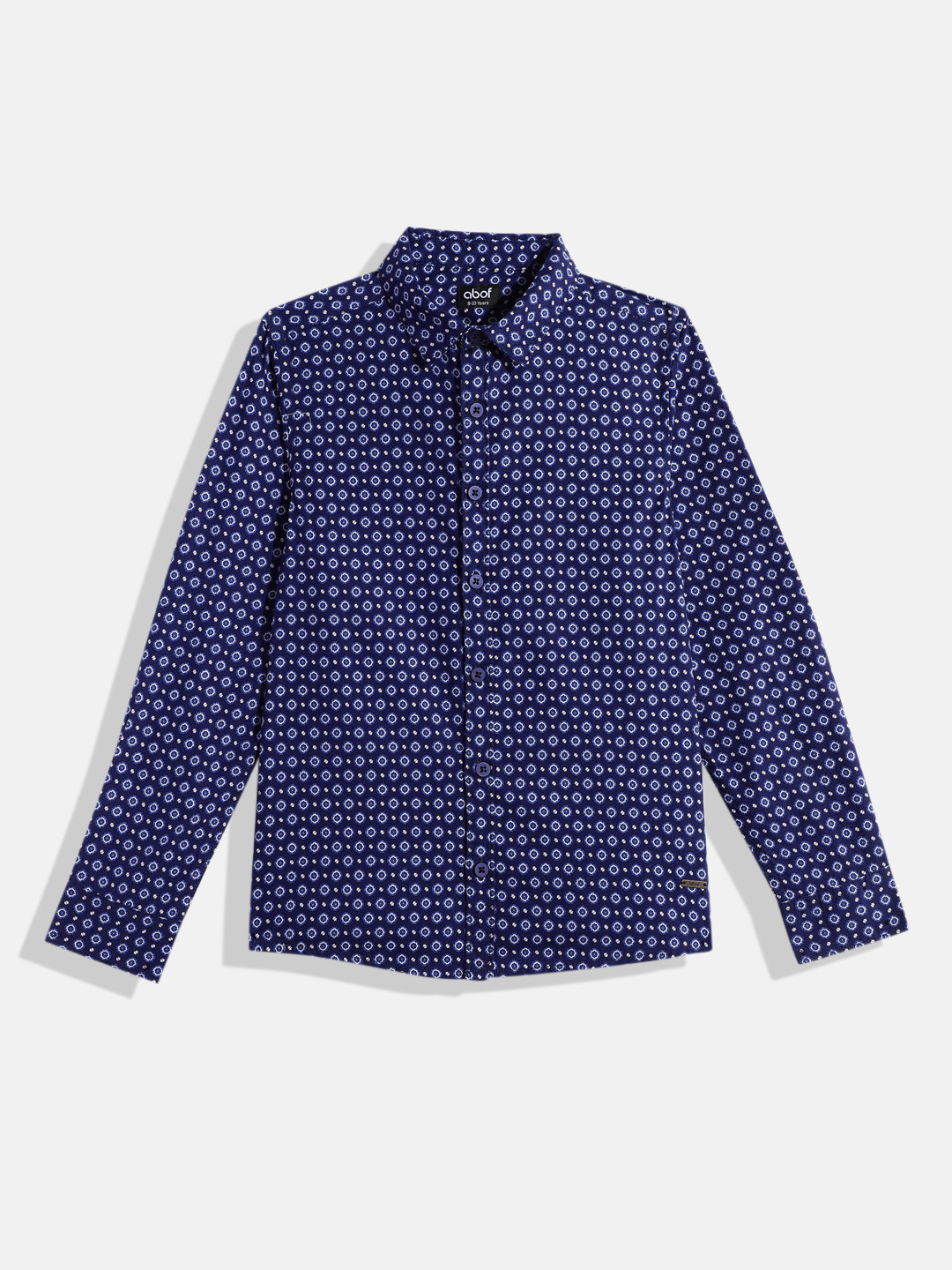 

abof Boys Ethnic Motifs Printed Pure Cotton Casual Shirt, Blue