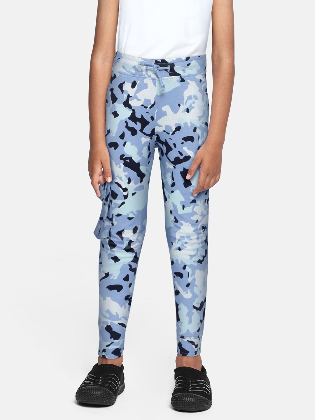 

abof Boys Blue Camouflage Print Pure Cotton Track Pants