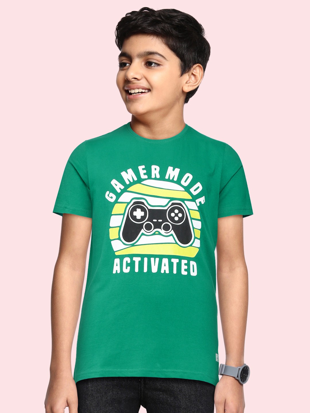 

abof Boys Green Printed T-shirt
