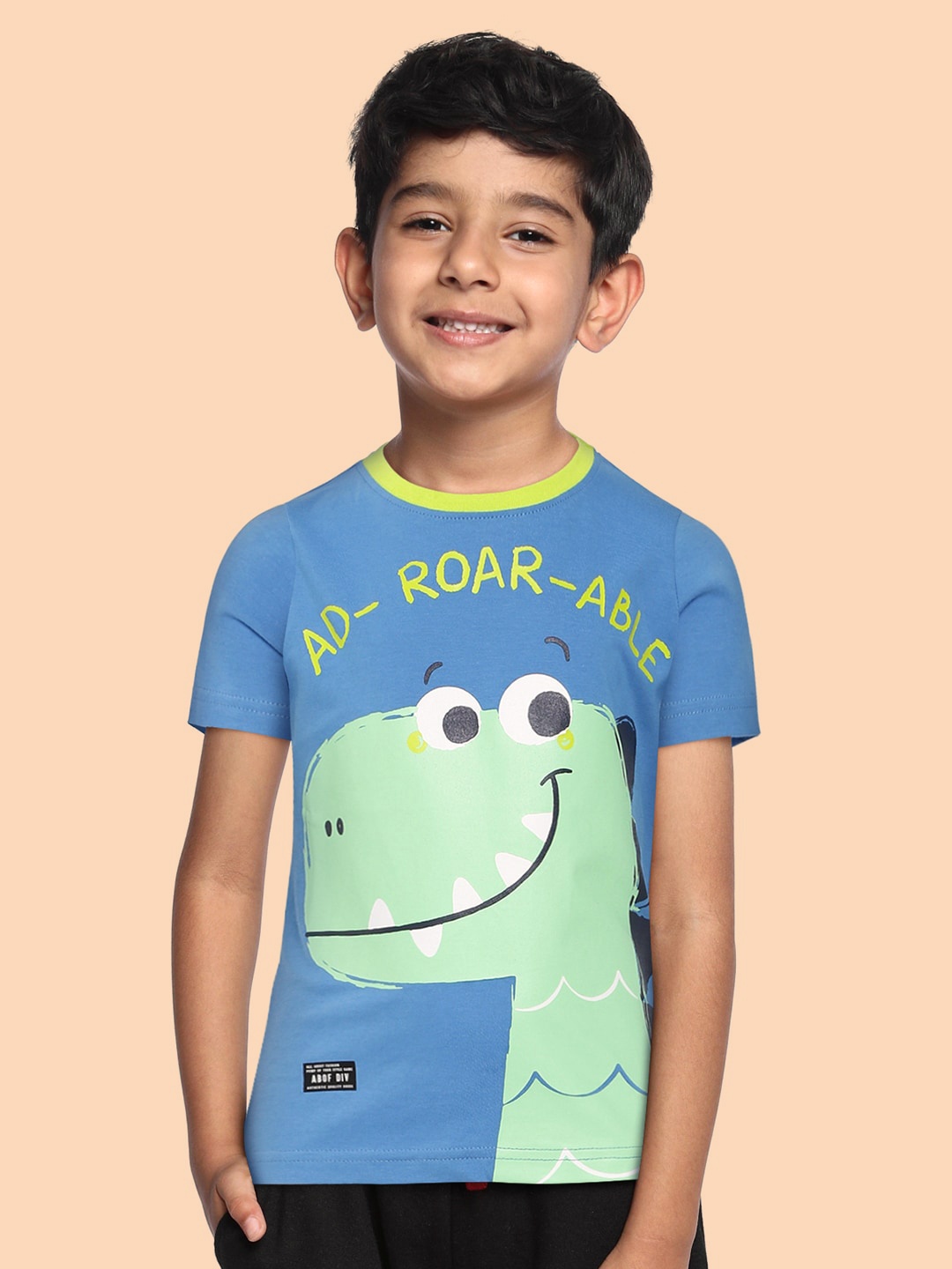 

abof Boys Blue Printed Pure Cotton T-shirt
