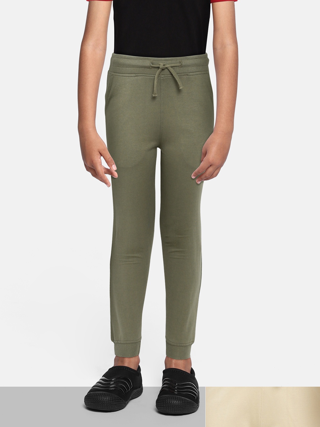 

abof Boys Pack of 2 Regular Fit Joggers, Olive