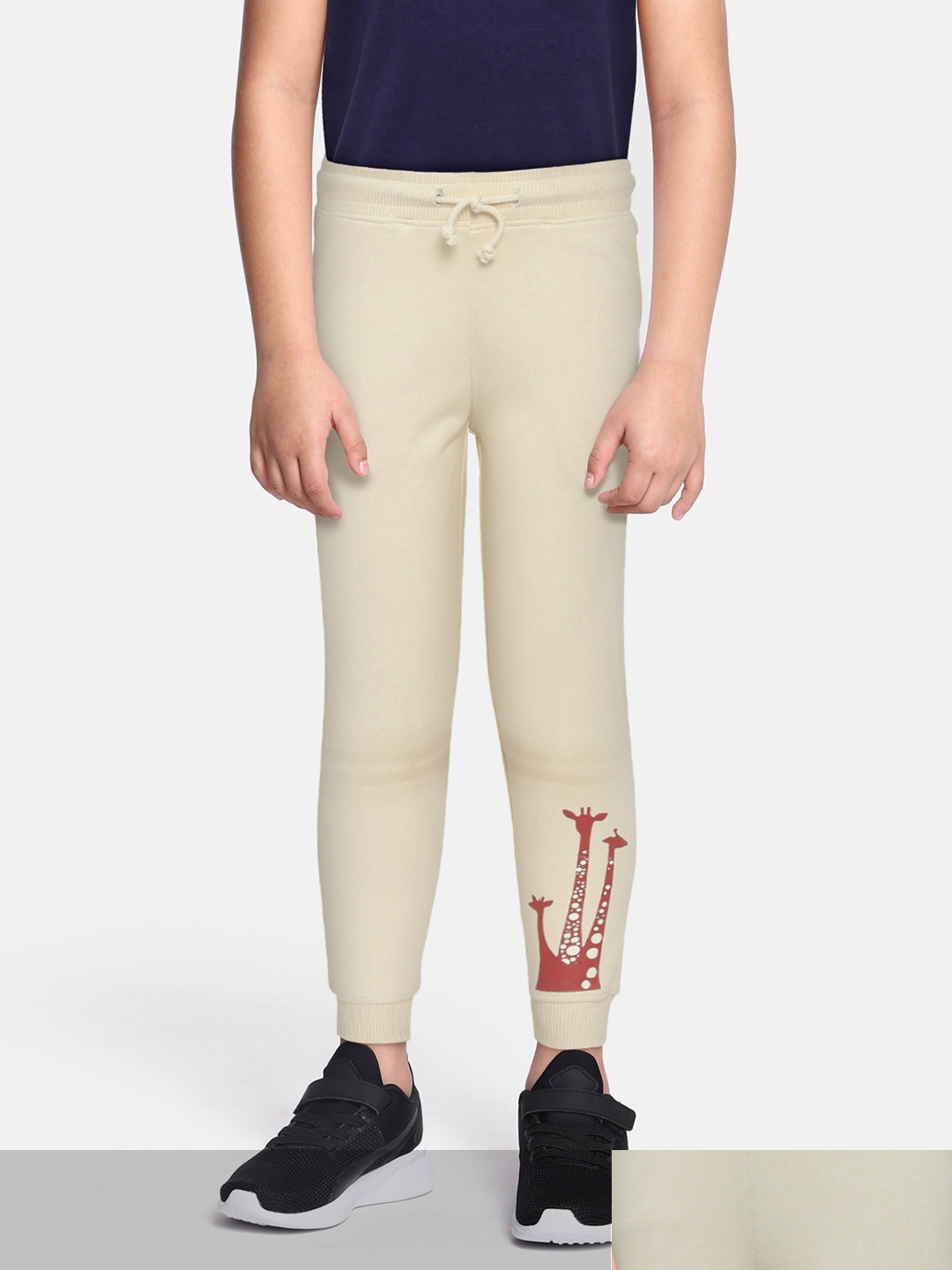 

abof Boys Beige Set of 2 Pure Cotton Joggers