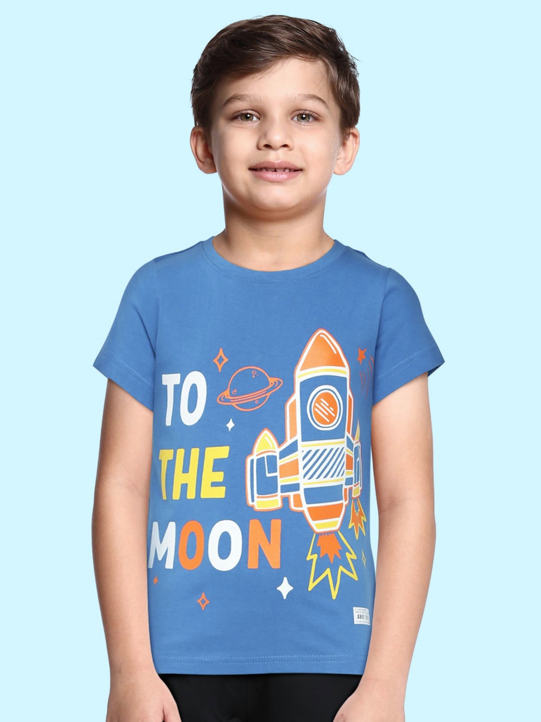 

abof Boys Blue Printed Pure Cotton T-shirt