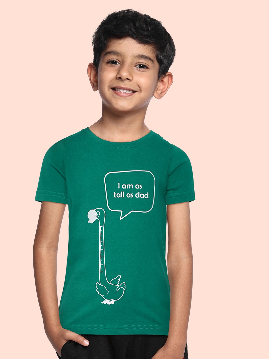

abof Boys Green Printed Pure Cotton T-shirt