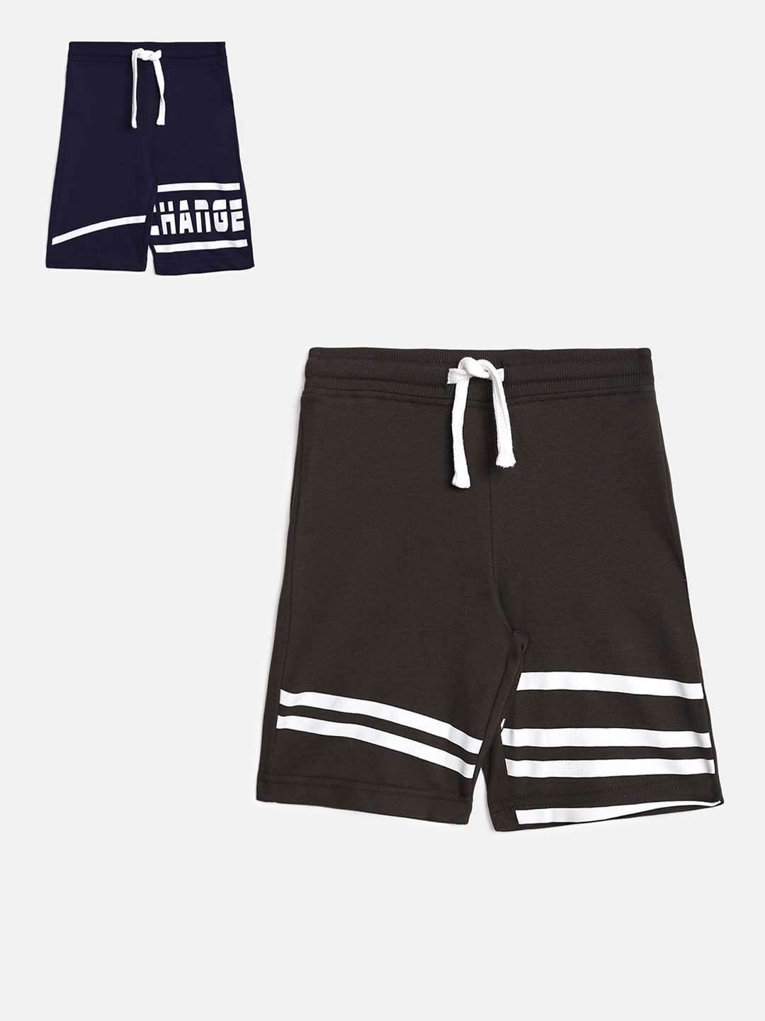 

abof Boys Pack Of 2 Black Typography Printed Shorts
