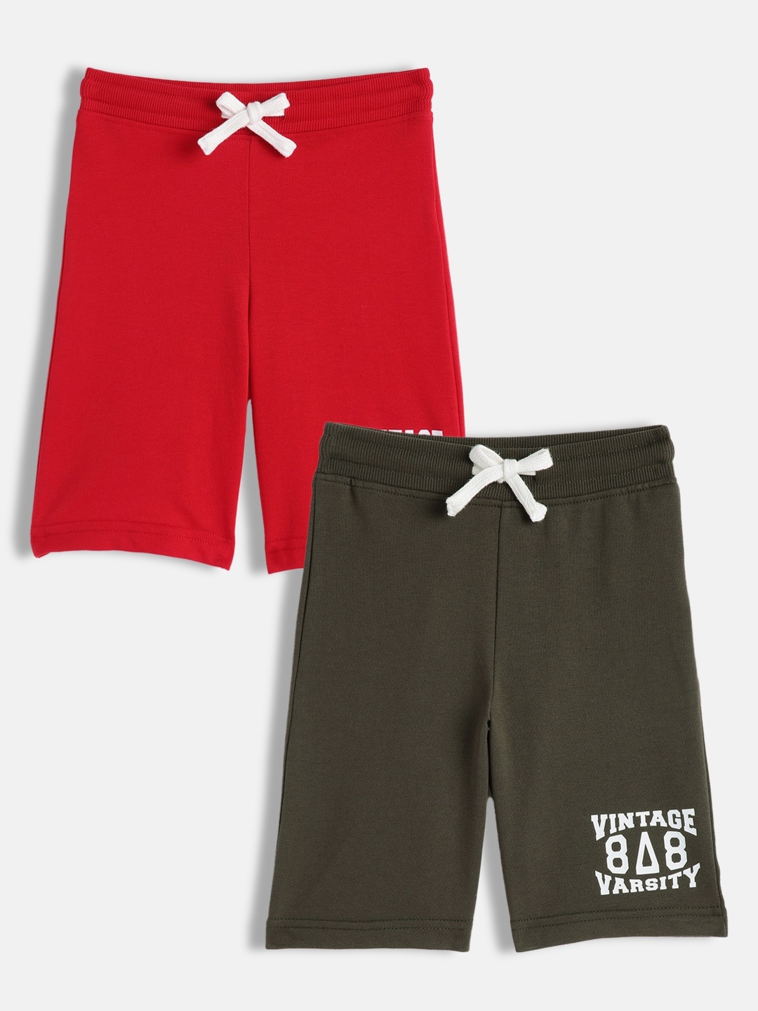 

abof Boys Pack of 2 Cotton Shorts, Red
