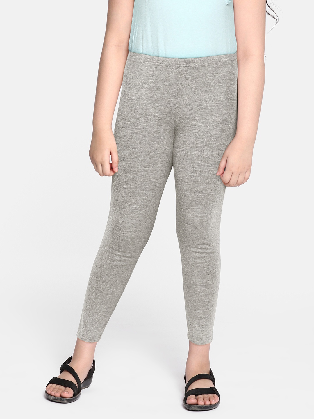 

abof Girls Grey Melange Solid Leggings