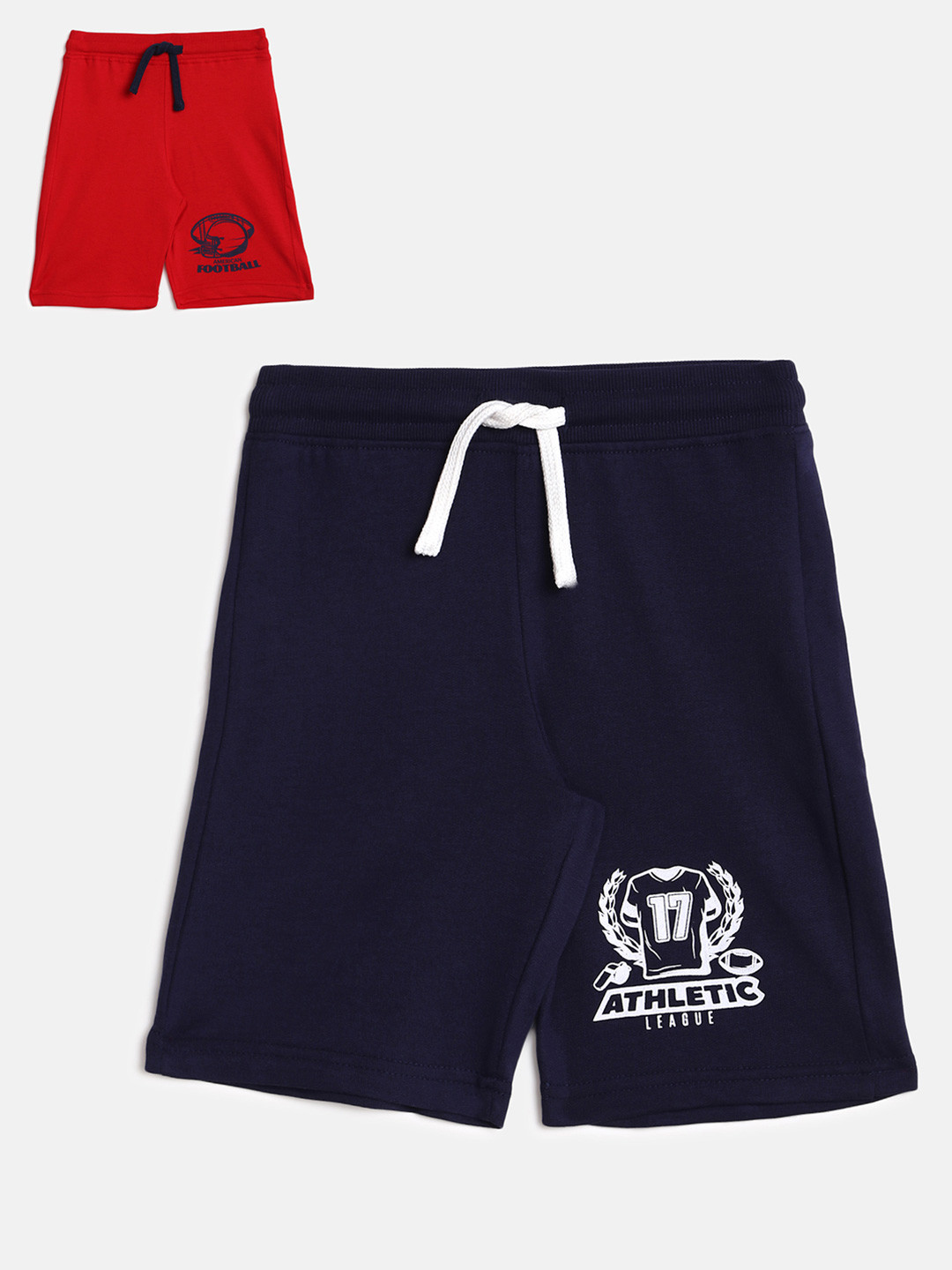 

abof Boys Pack Of 2 Navy Blue & Red Shorts
