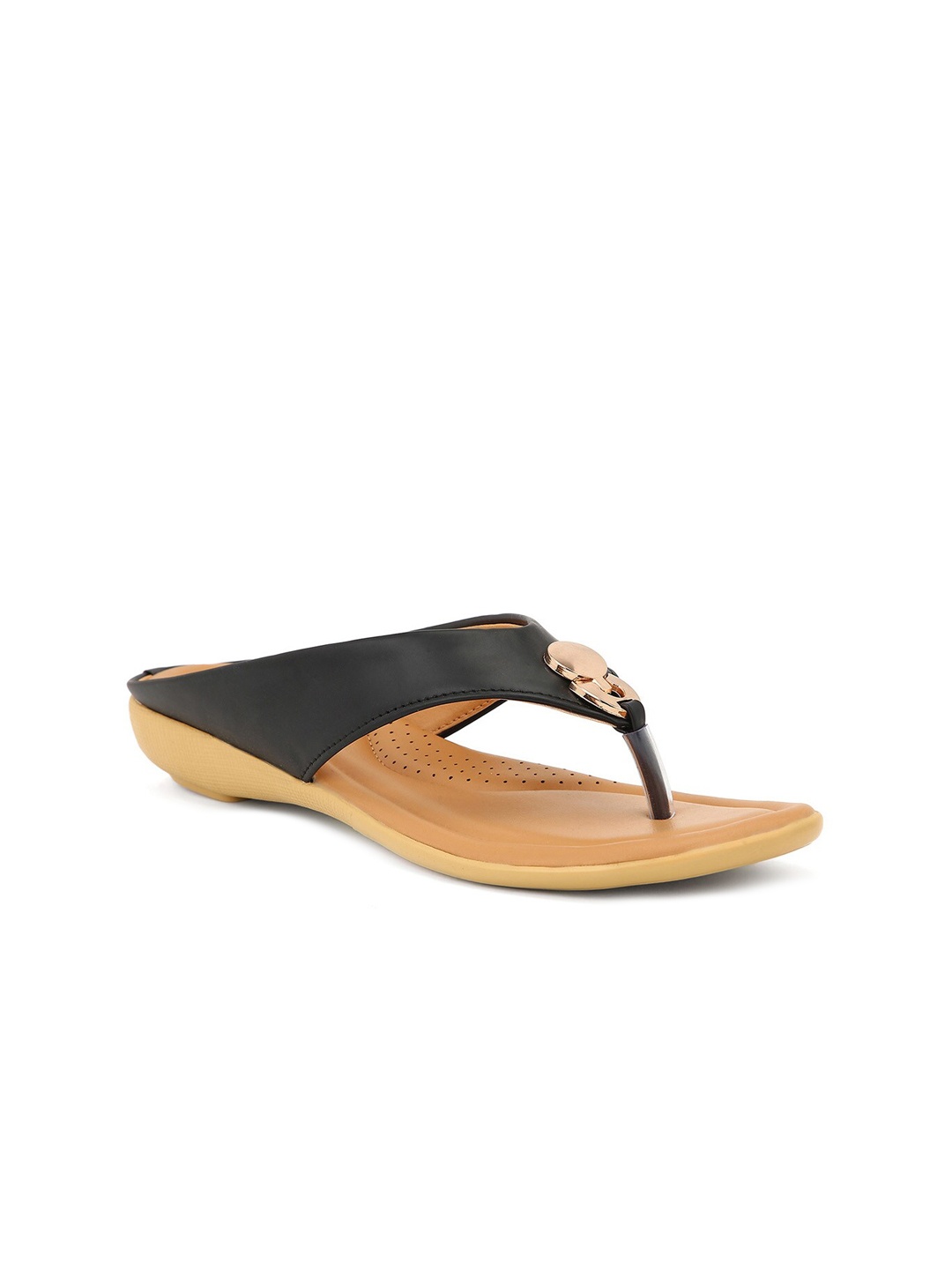 

FOOTSOUL Women Black Open Toe Flats