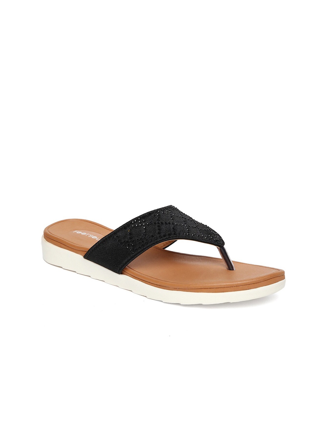 

FOOTSOUL Women Black Open Toe Flats