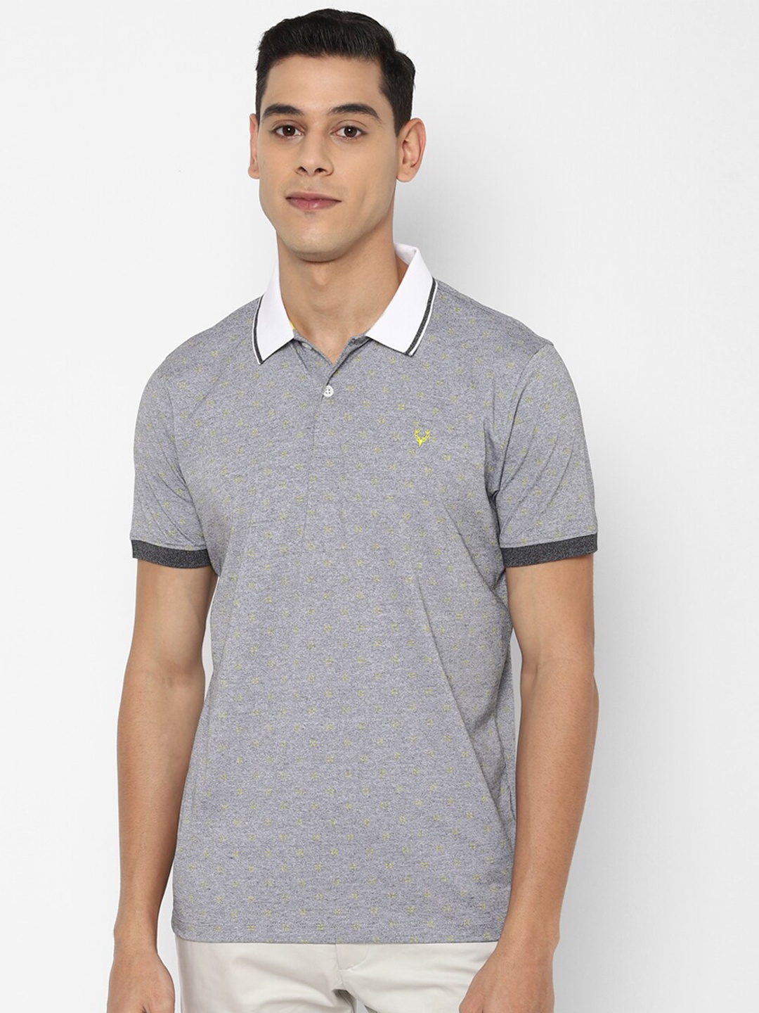 

Allen Solly Men Grey Polo Collar T-shirt