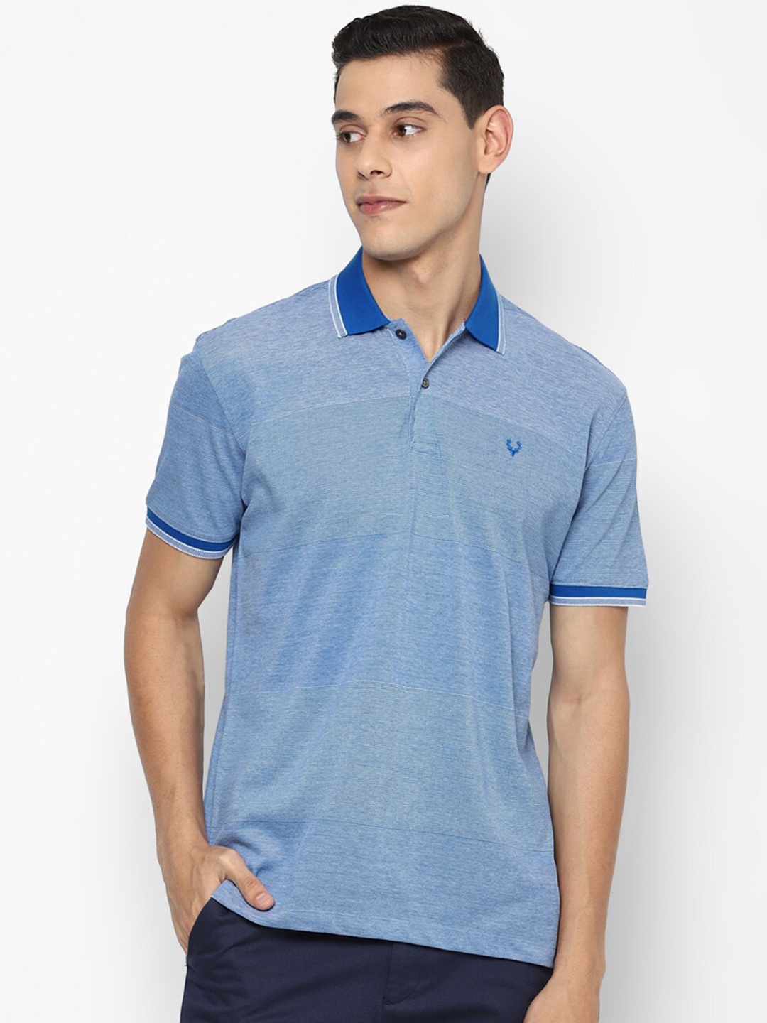 

Allen Solly Men Blue Polo Collar T-shirt