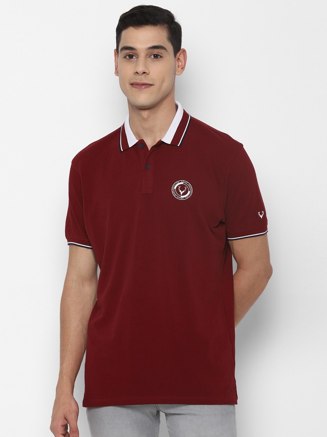 

Allen Solly Sport Men Maroon Polo Collar T-shirt