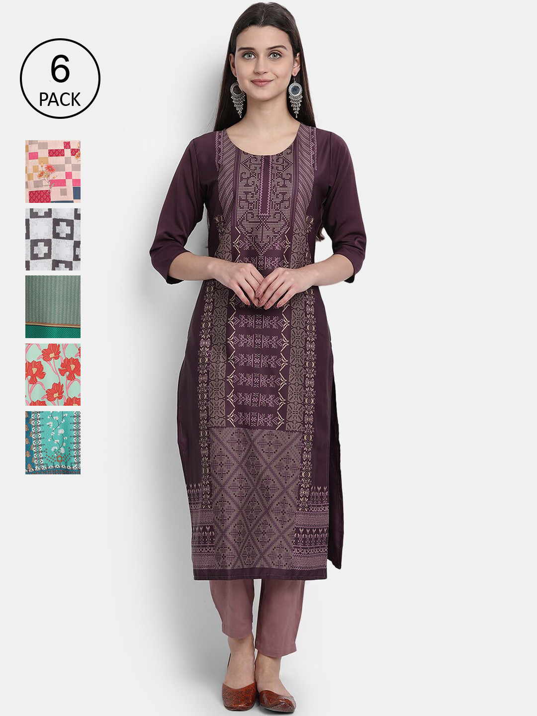 

7Threads Women Multicoloured Thread Work Crepe Kurta, Multi