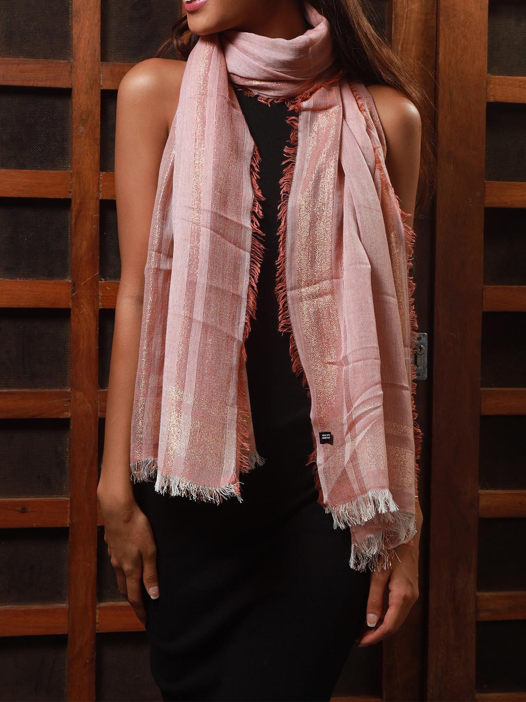 

Ayesha Women Beige Cotton Scarf