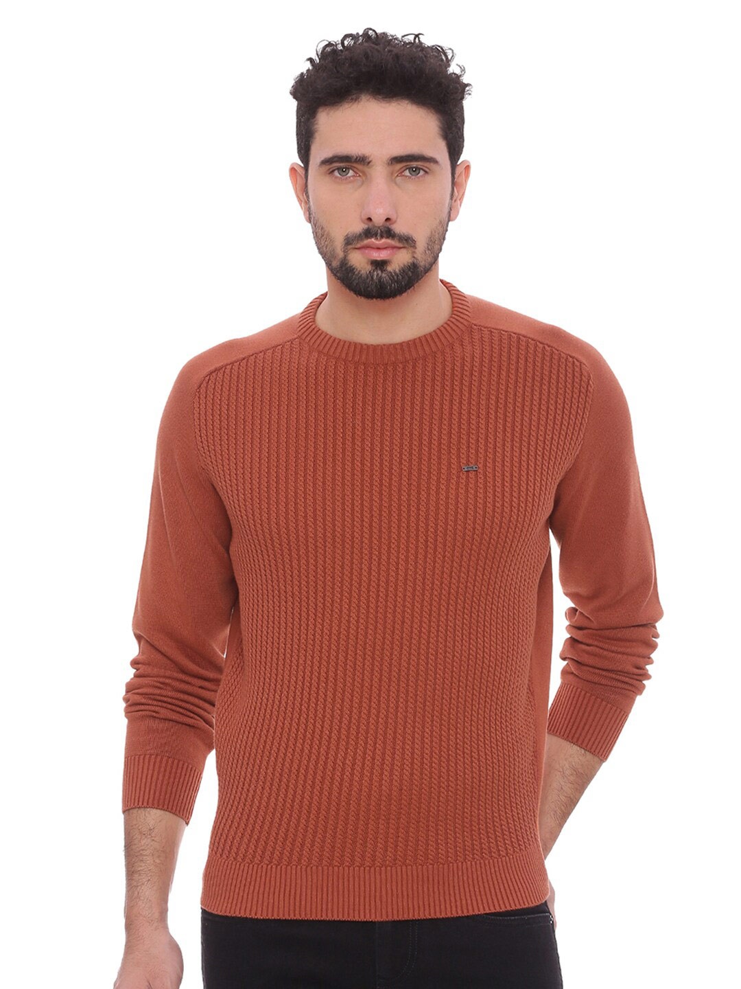 

Basics Men Orange Pullover