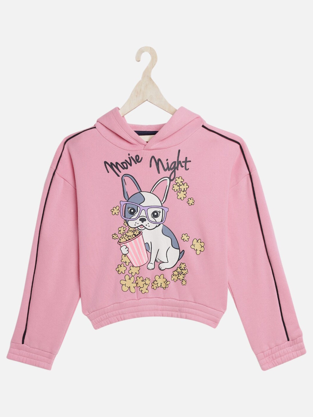 

Lazy Shark Girls Pink Printed Hooded Sweatshirt