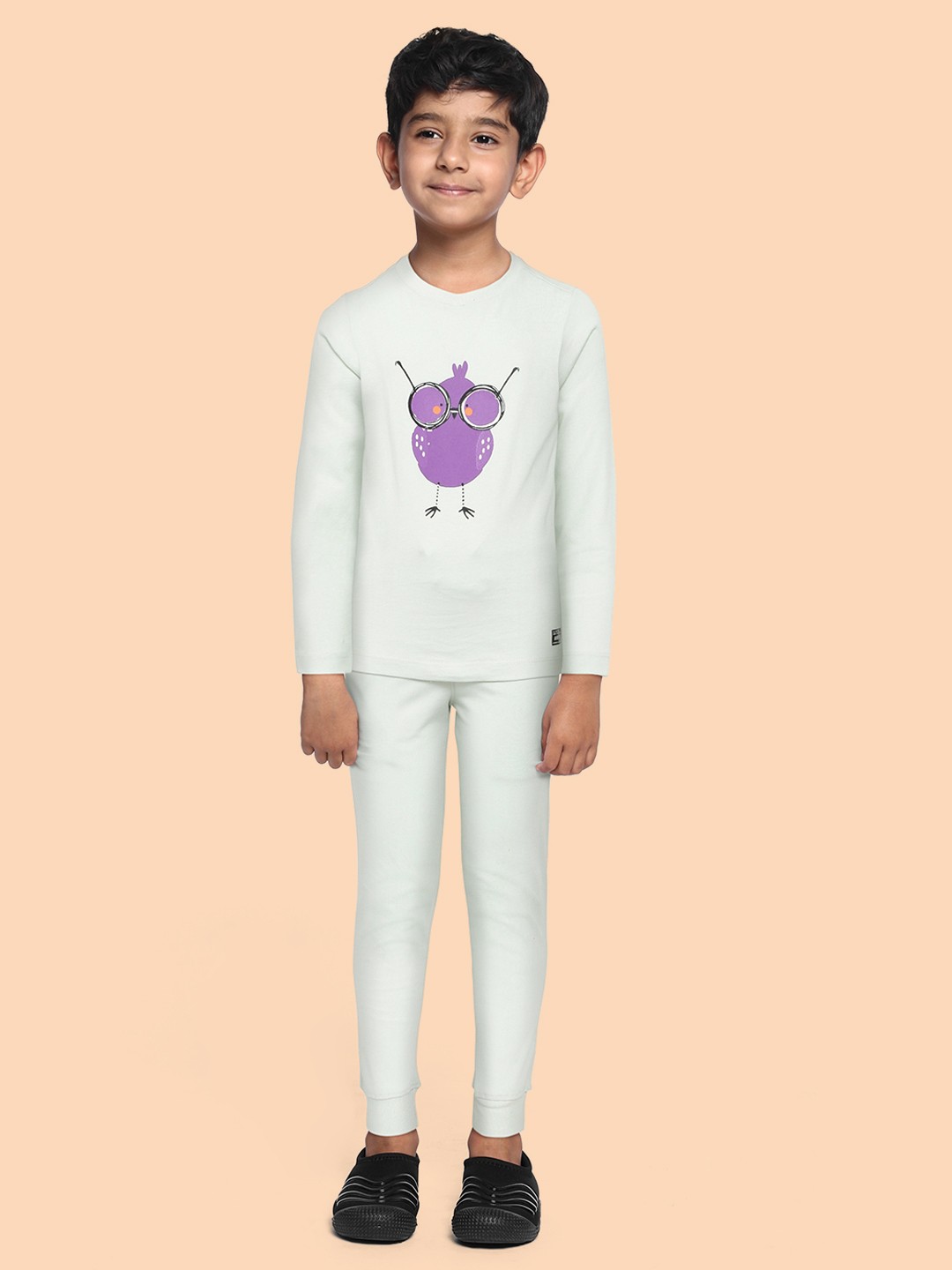 

abof Boys Blue Printed Pure Cotton T-shirt with Trousers
