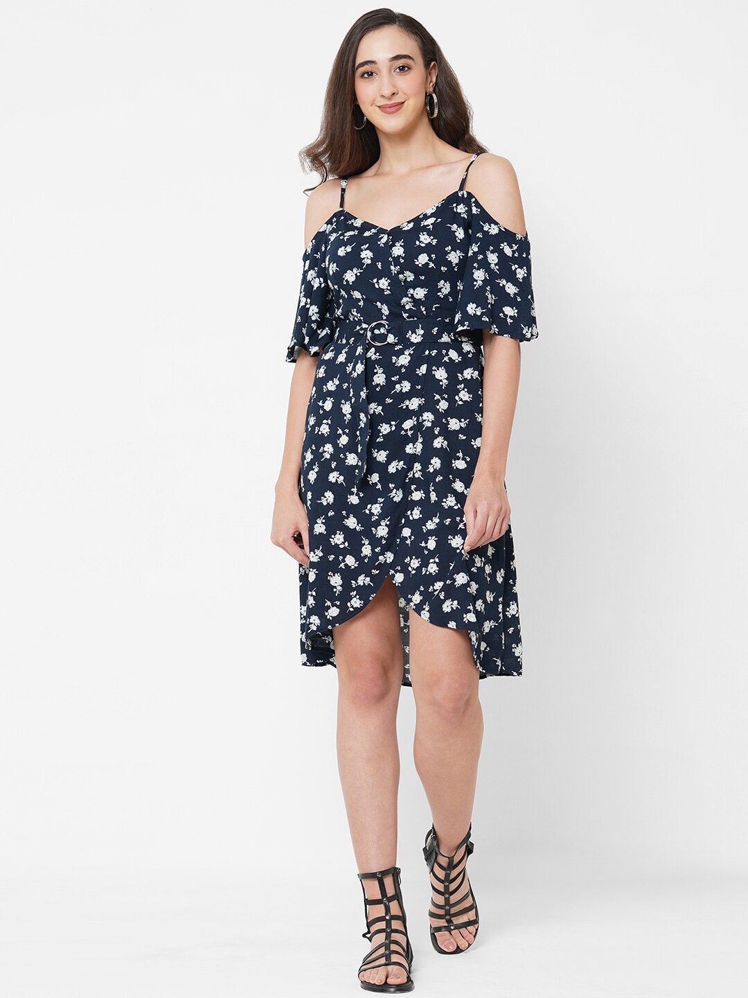 

PAPA BRANDS Navy Blue Floral Dress
