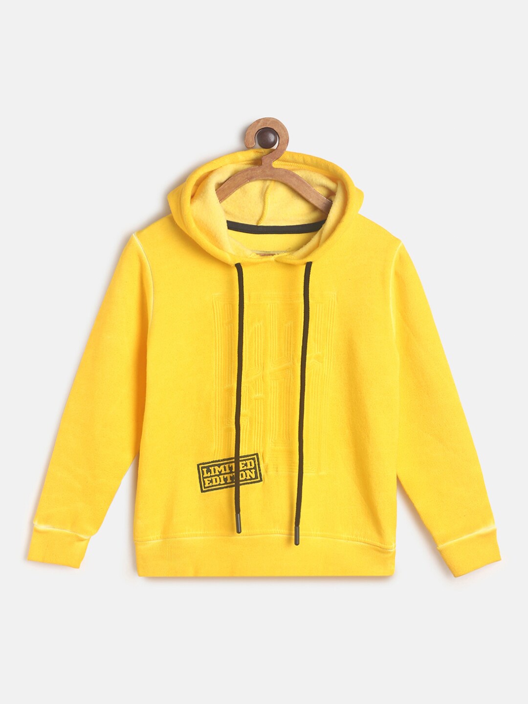 

TALES & STORIES Boys Yellow Printed Hooded Sweatshirt