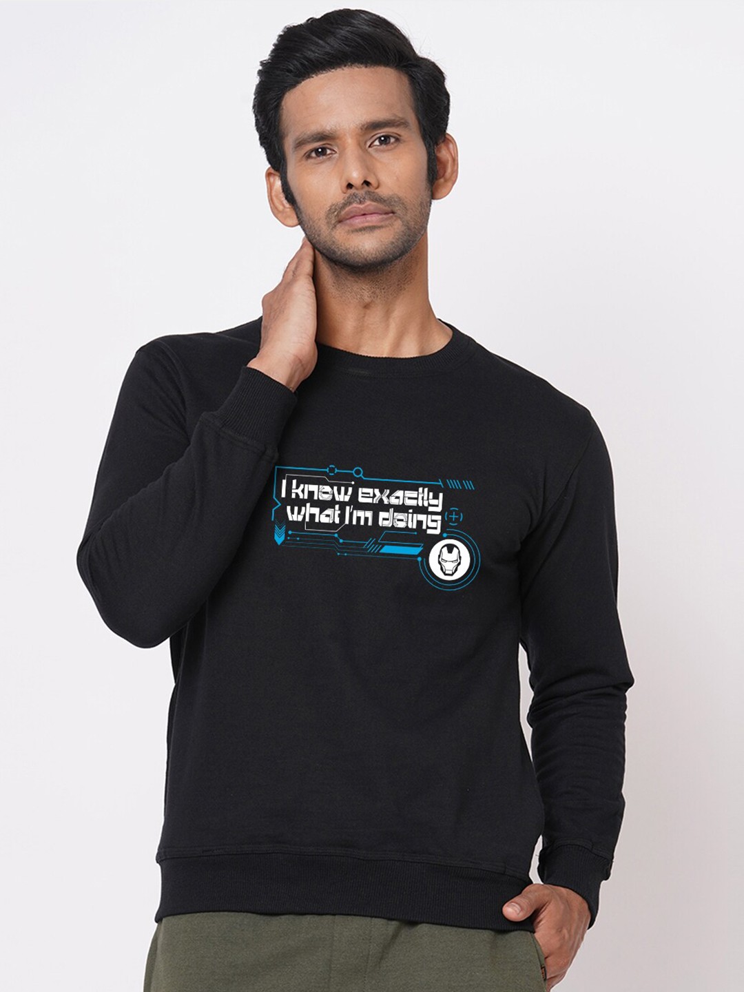 

Wear Your Opinion Men Black Printed Sweatshirt