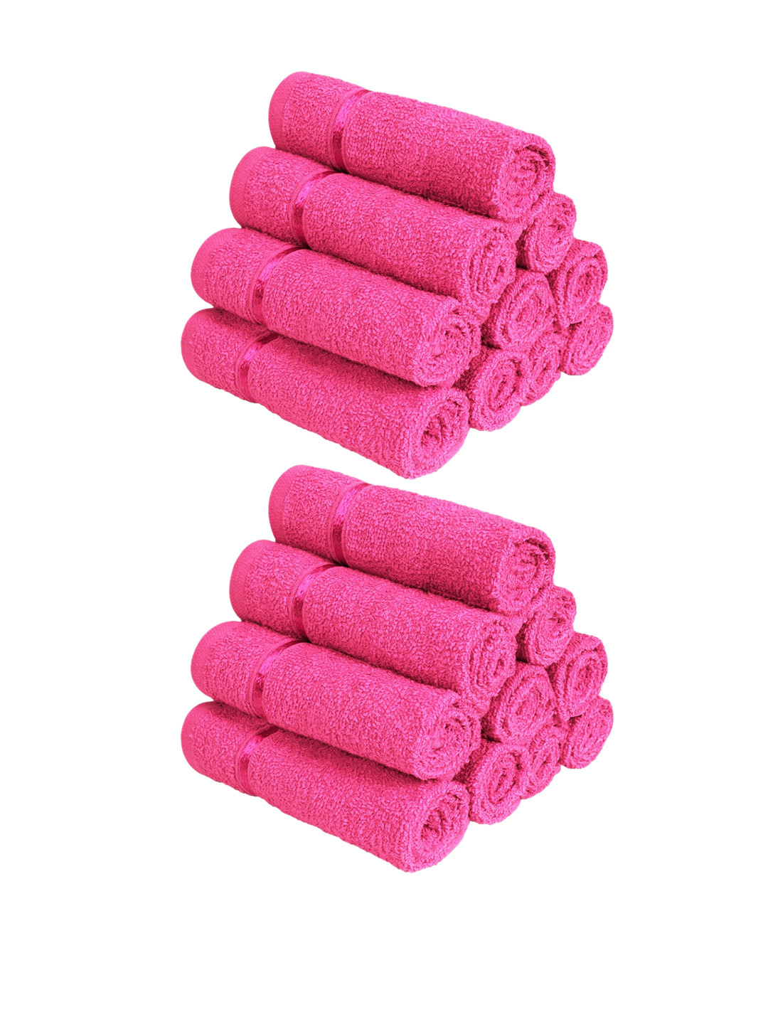 

Story@home Set Of 20 Pink Solid 450 GSM Pure Cotton Face Towels