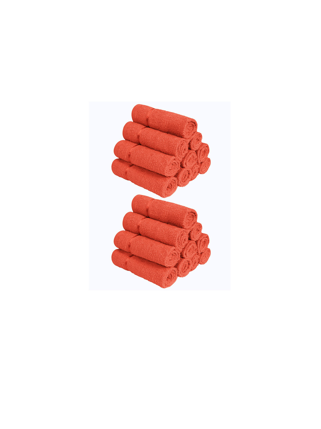 

Story@home Set Of 20 Orange Solid Pure Cotton 450 GSM Face Towels