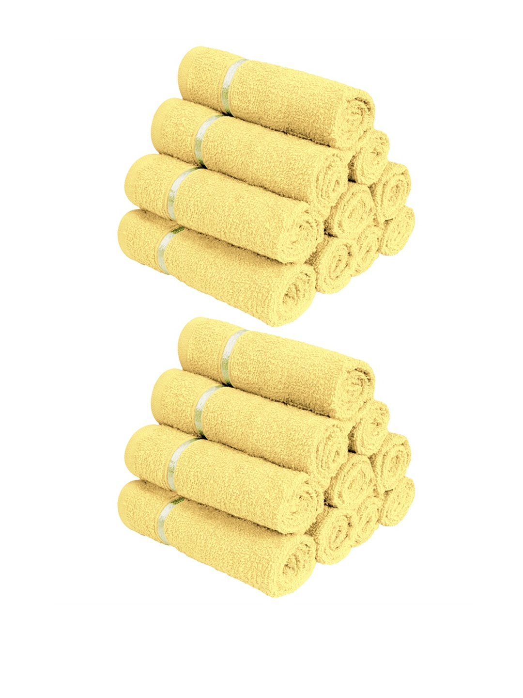 

Story@home Set Of 20 Yellow Solid 450 GSM Pure Cotton Face Towels