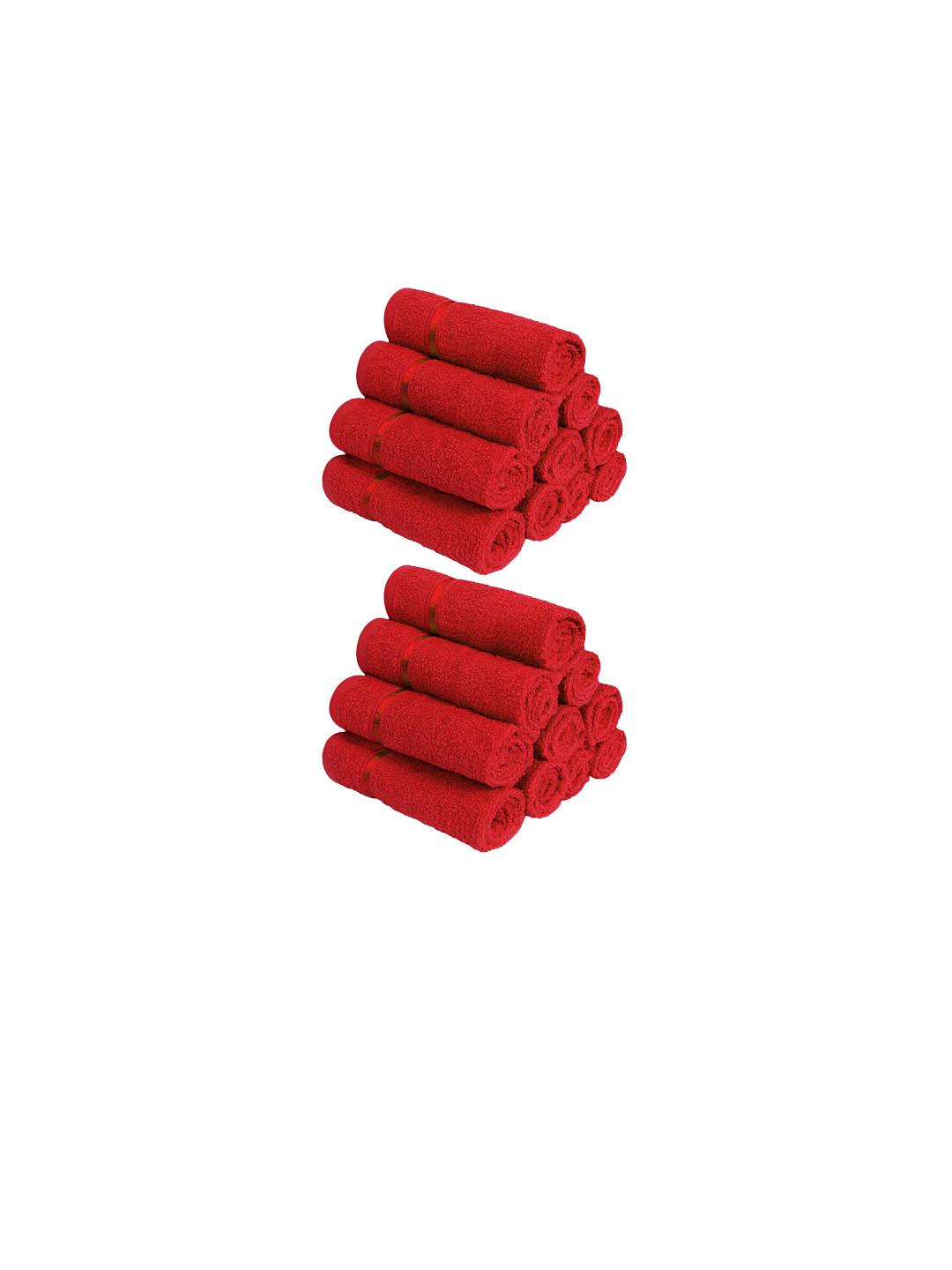 

Story@home Set Of 20 Red Solid 450 GSM Pure Cotton Face Towels