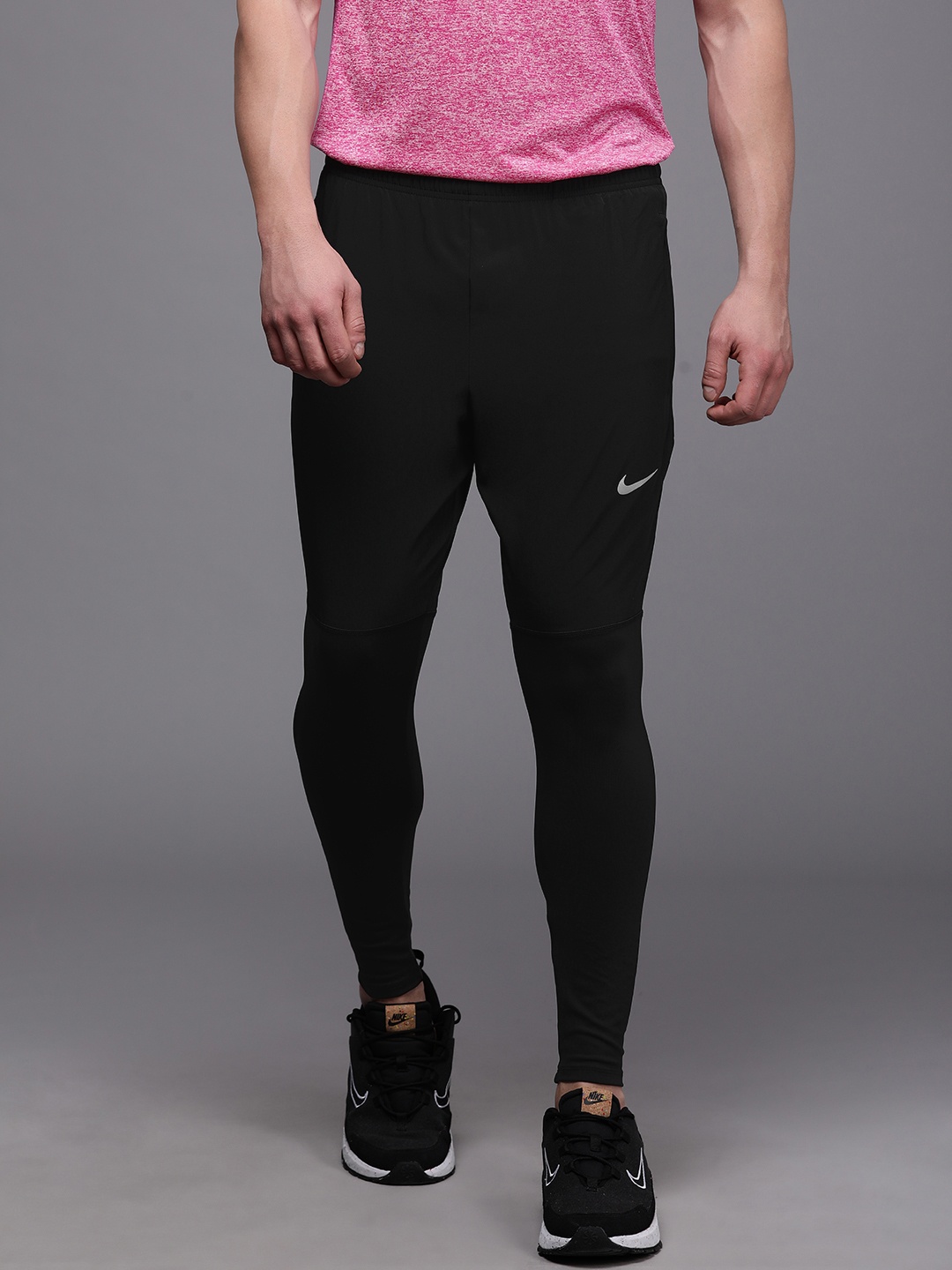 

Nike Men Black Solid Dri-FIT UV Challenger Woven Hybrid Running Pants