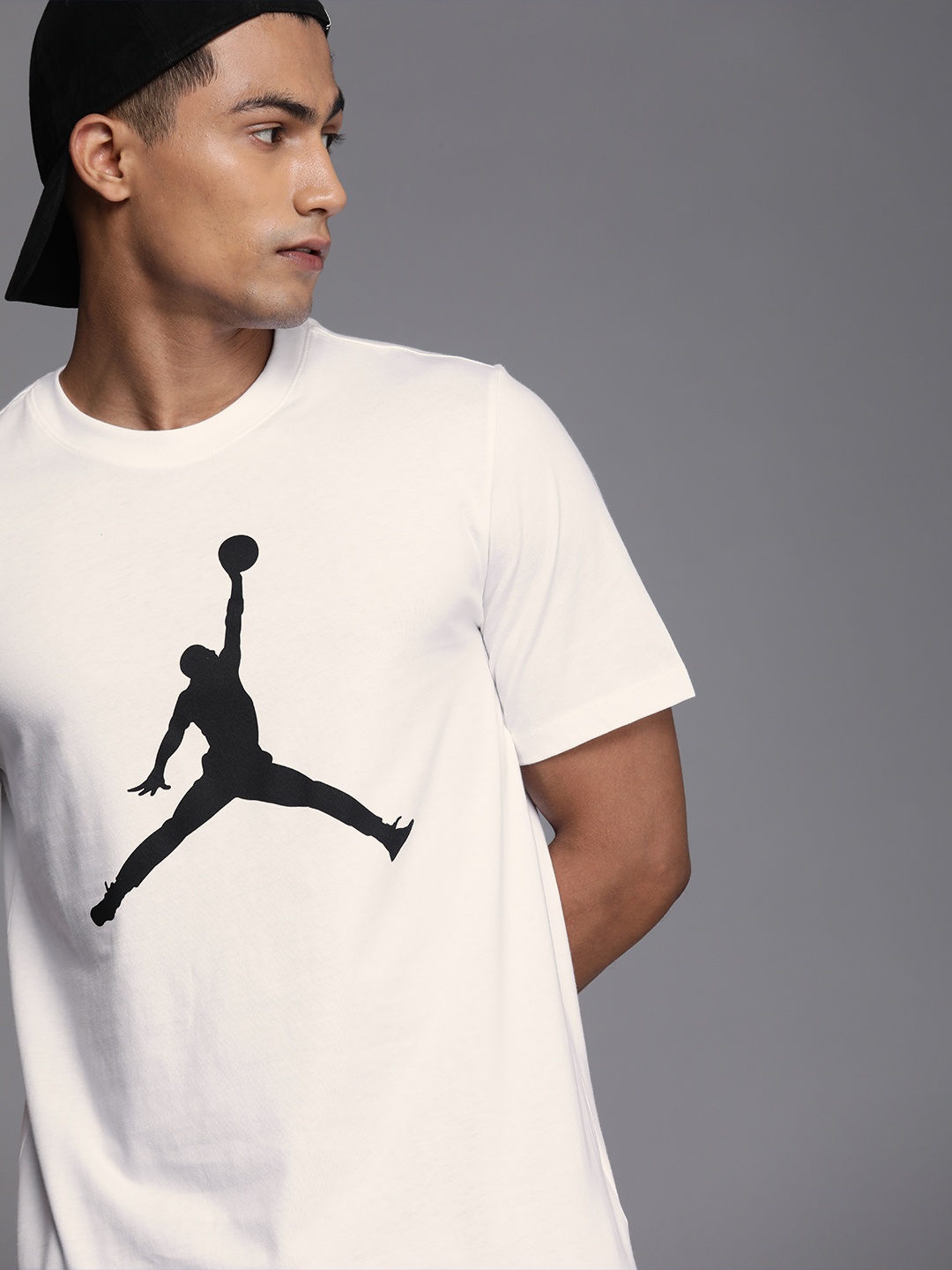 

Nike Men White & Black Jordan Jumpman Printed T-shirt