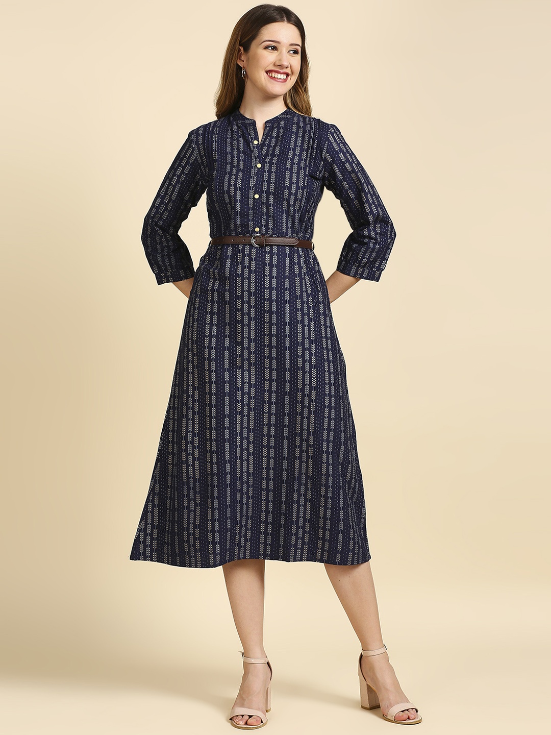 

Anubhutee Navy Blue A-Line Dress