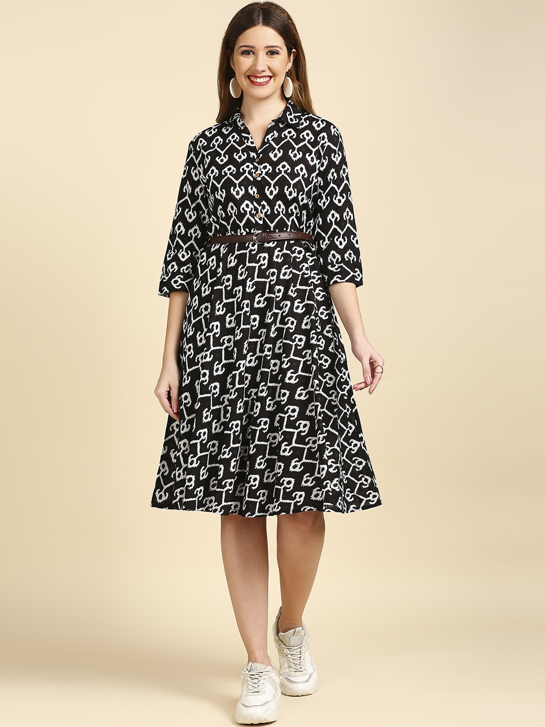 

Anubhutee Black A-Line Midi Dress