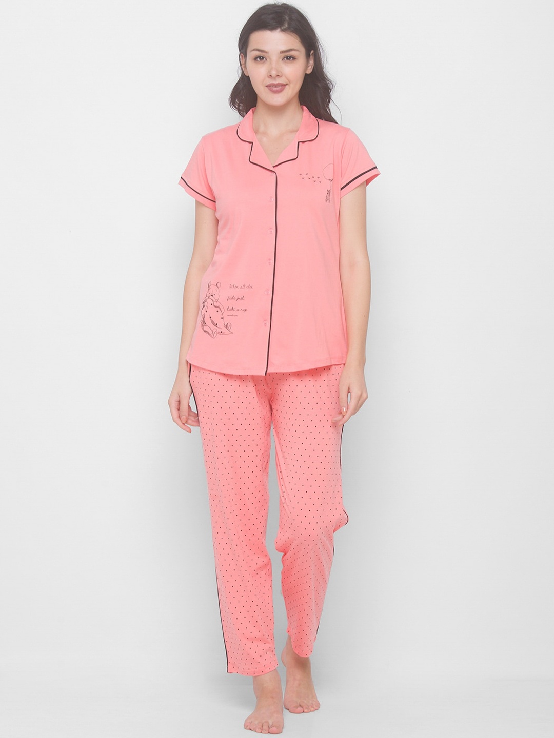 

AV2 Women Peach Printed Loungewear Set